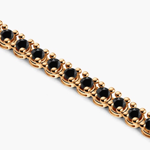 Naszyjnik tenisowy Luminy 3,8mm: złoto, czarne diamenty